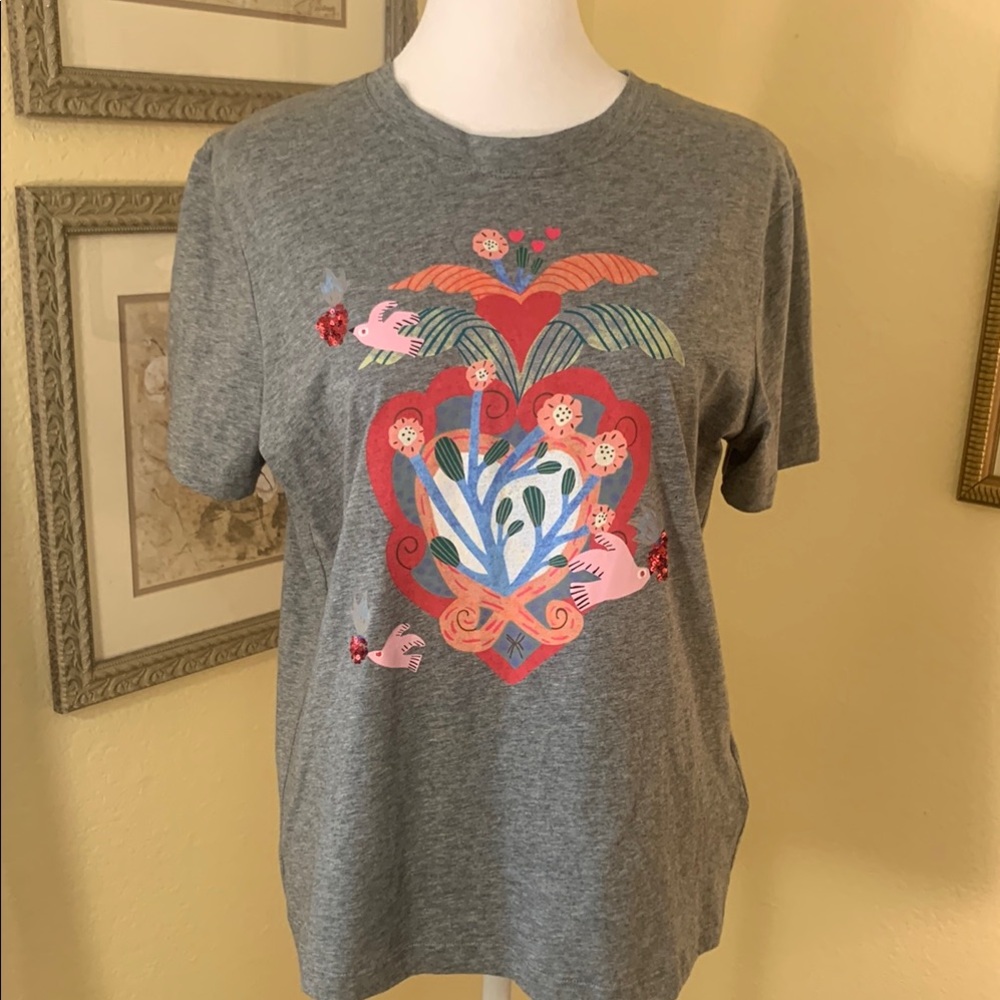 Valentino Spa Graphic T-Shirt with Sheer Bow Back